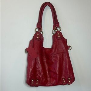 Linea Pelle Red Soft Leather Shoulder Bag